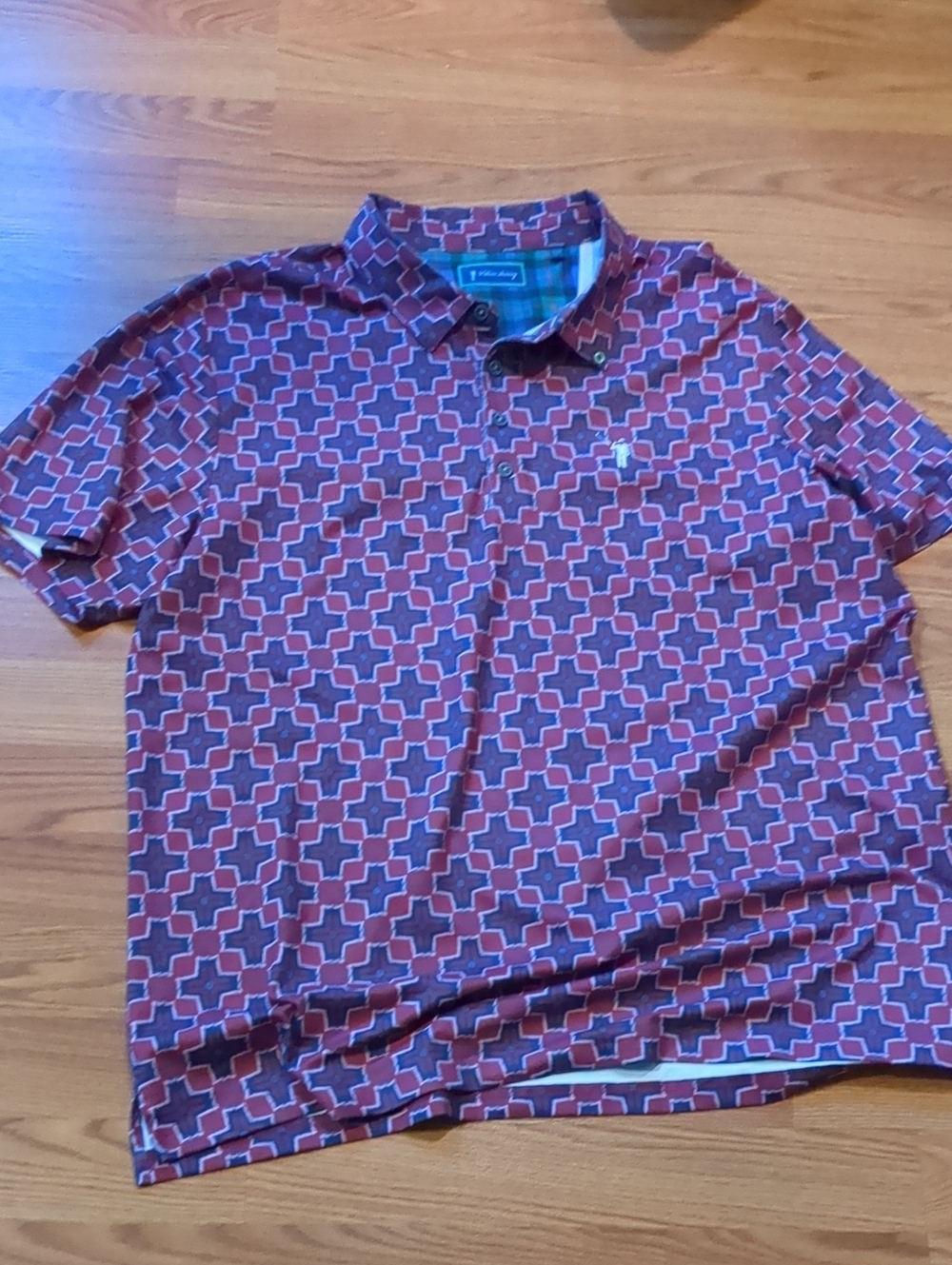 William Murray Golf Cross Geometric Tile Polo Shirt XL